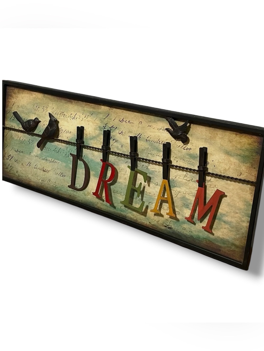 Hobby Lobby Dream wall art sign featuring birds on a wire.